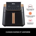 Ninja Air Fryer MAX PRO, 6,2 L, Grand tiroir, rôtir, cuire au four, frire sans huile, familial, antiadhésif, panier/plaque croustillante compatibles lave-vaisselle, pinces, noir/cuivre, AF180EUCP - 6