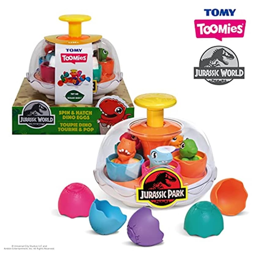 Toomies E73252 Tomy Spin & Hatch Dino Eggs, Dinosaur Children, Jurassic World, Educational Shape Sorter with Colours and Sound, Toy for Baby Boys & Girls Aged 1, 2 & 3 Years Old, Multicoloured - 8