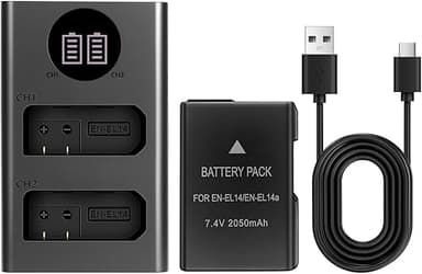 Batterie EN-EL14/EN-EL14a, 7,4 V 2050 mAh, avec chargeur …