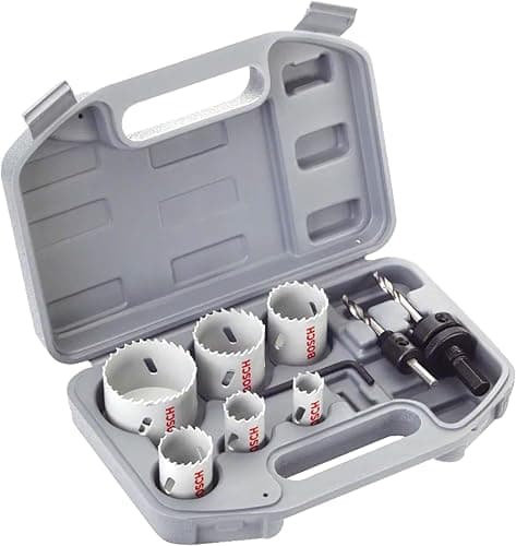 Bosch 9 pc. Hole Saw Set HSS Bi-Metal for Electricians (Metal, Wood, Ø 20-68 mm, Accessories Rotary Impact Drill)