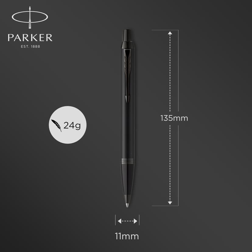 Parker IM Ballpoint Pen | Matte Black with Black Trim | Medium Point with Blue Ink Refill | Gift Box - 3