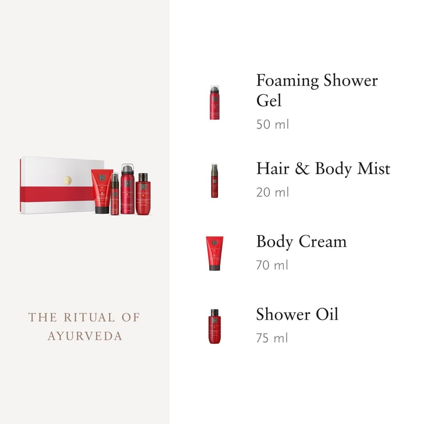 RITUALS Le Ritual of Ayurveda Coffret Cadeau Petit Coffret Cadeau avec Produits de Soins Personnels avec Rose Indienne et Huile d'amande Douce - Parfum Équilibre - 3