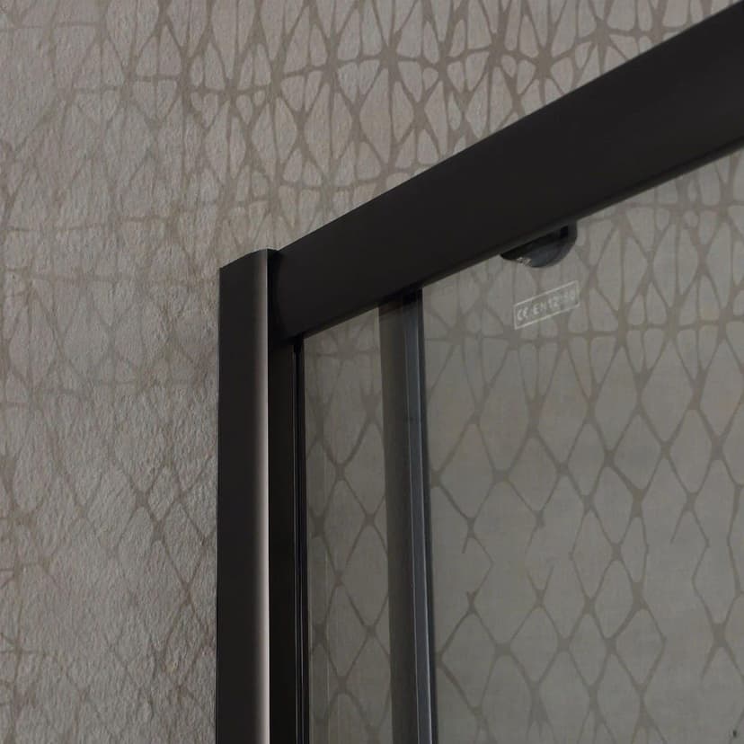 City Shower Enclosure 80 x 100 H 190 cm Matt Black Profile in Clear Crystal Glass - 8