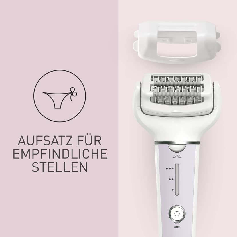 Panasonic ES-EY30-V503 Wet and Dry Epilator, Double Disc with 60 Tweezers, Flexible Head 90° Swivoting, 3 Speed Settings and LED Light, 30 Minutes Operation, Cordless - 6