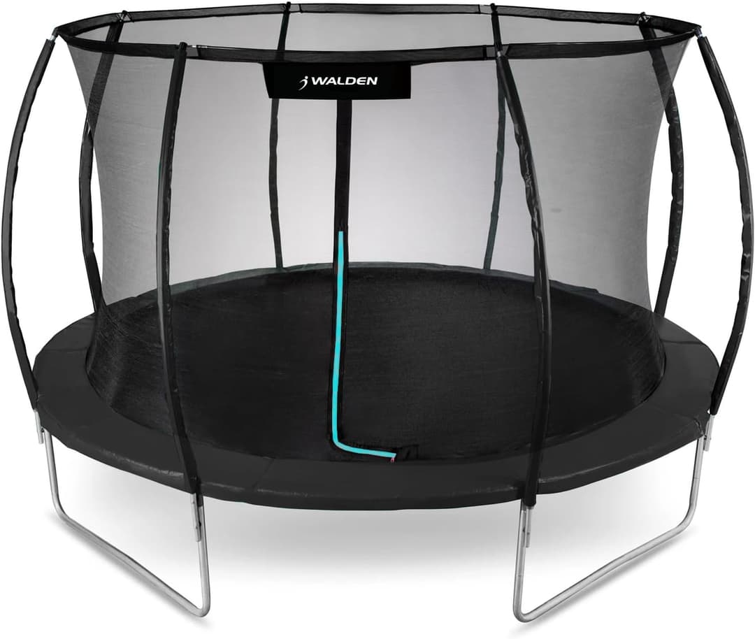 Trampolino esterno 244 8 FT con recinzione di sicurezza e aste imbottite per bambini, per interni ed esterni, portata fino a 100 kg