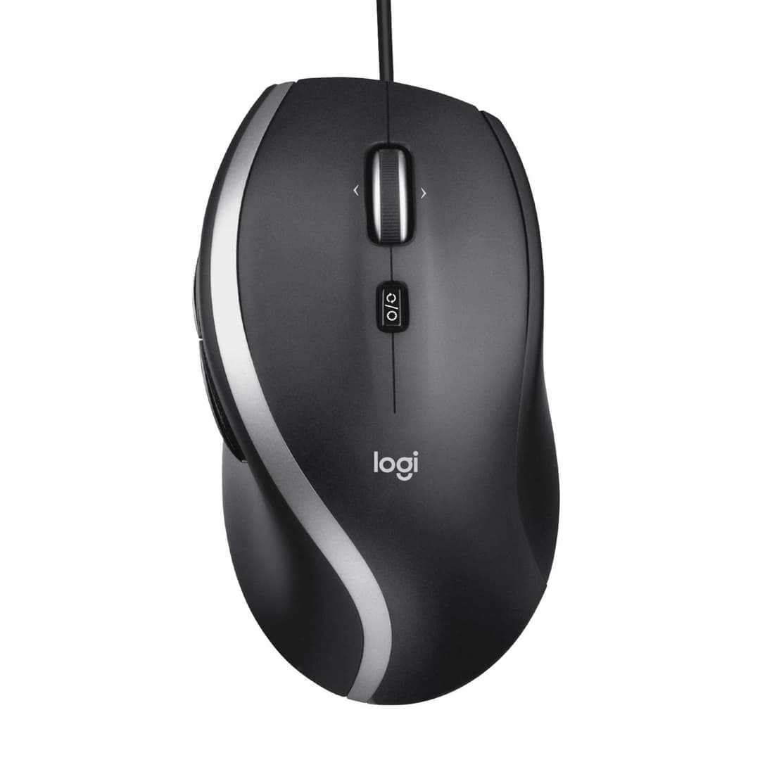 Logitech M500 Wired USB Mouse, High Precision 1000 DPI Laser Tracking, 7 Buttons, PC / Mac / Laptop - Black, Grey, 910-005784