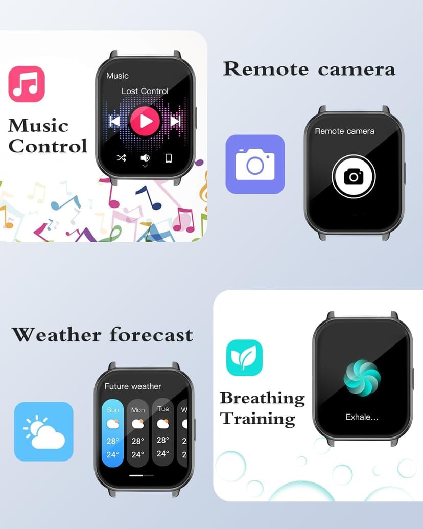 RUIMEN Smart Watch Answer Dial Call,Smart Watches for Women Men 1.85"HD Screen Fitness watch with SpO2 Heart Rate Sleep Monitor Step Counter Waterproof 100+ Sports Mode for Android iOS (2 Bands) - 7