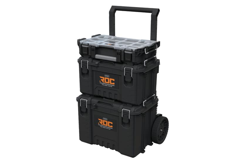 Keter ROC Pro Gear Heay Duty Organiser, 25 Year Warranty, Removable Bins, Stackable, Lightweight, Durable, IP54 Water Resistant, Black - 5