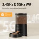 IMIPAW Distributeur Croquettes Chat Automatique, Compatible WiFi 5G et 2.4G, Contrôle App, Jusqu’à 10 Repas par Jour, 4L Mangeoire pour Nourriture Sèche, Idéal pour Les Propriétaires d'animaux - 5