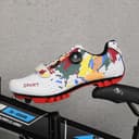 Hixingo Chaussures de Cyclisme pour Femmes Hommes, Graffitis Colorés Impression Chaussures D'équitation sur Montagne, Crampons Respirantes Semelle Dure Chaussures de Vélo - 6