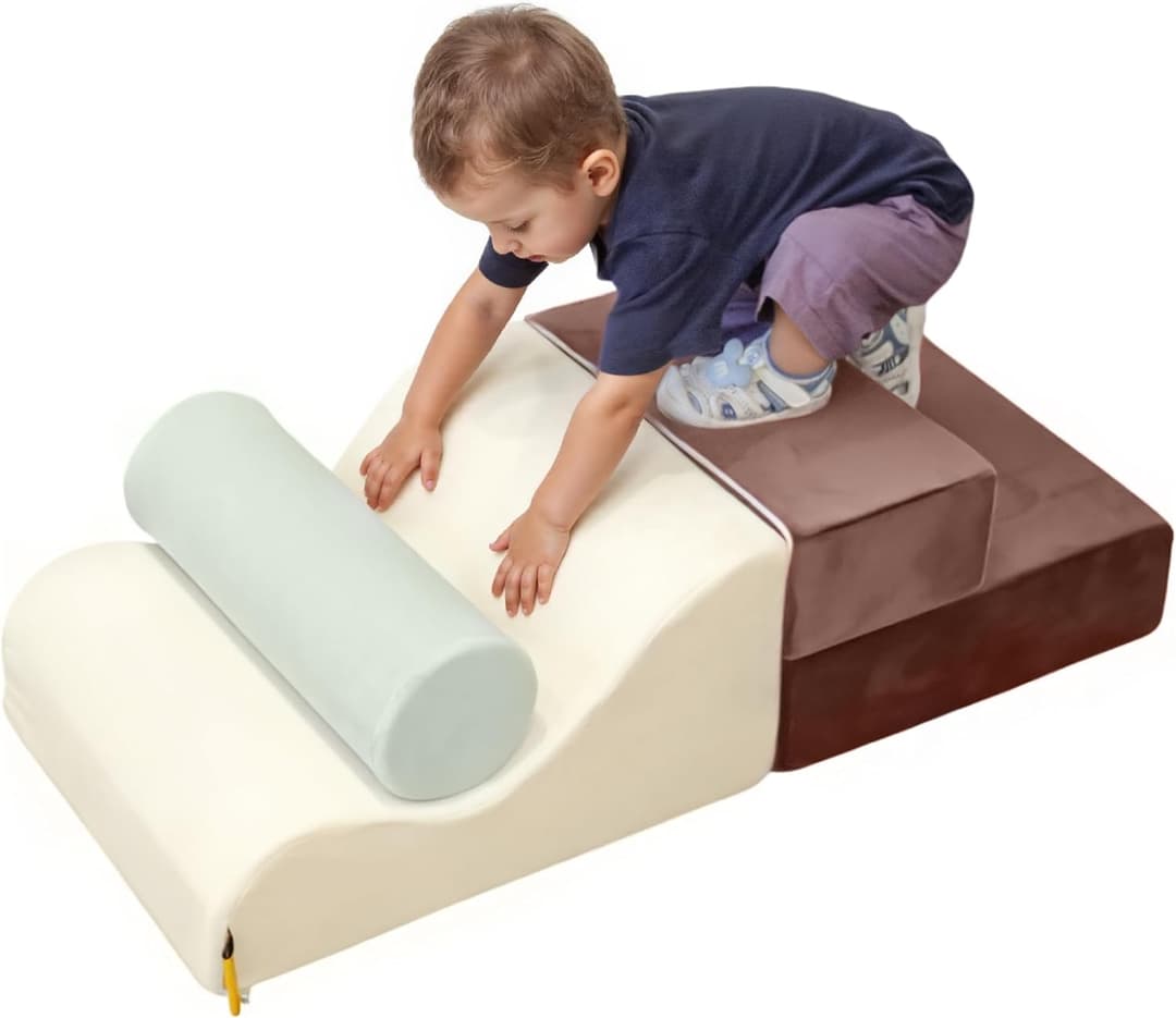 BanaSuper Kids Soft Play Set, Foam Climbing Blocks Equipment for Toddlers, EN71 Certified Indoor Foam Gym for Crawling & Obstacle Course, Montessori Toys for Boys and Girls, 3 Pieces