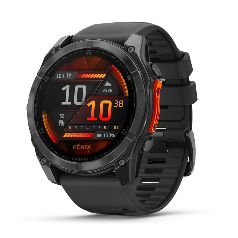 Garmin fēnix 8, 51mm Premium GPS smartwatch, AMOLED touchscreen, multisport, advanced health & training features,built-in LED flashlight,adventure watch with up to 29 days battery life, Slate Grey - 1