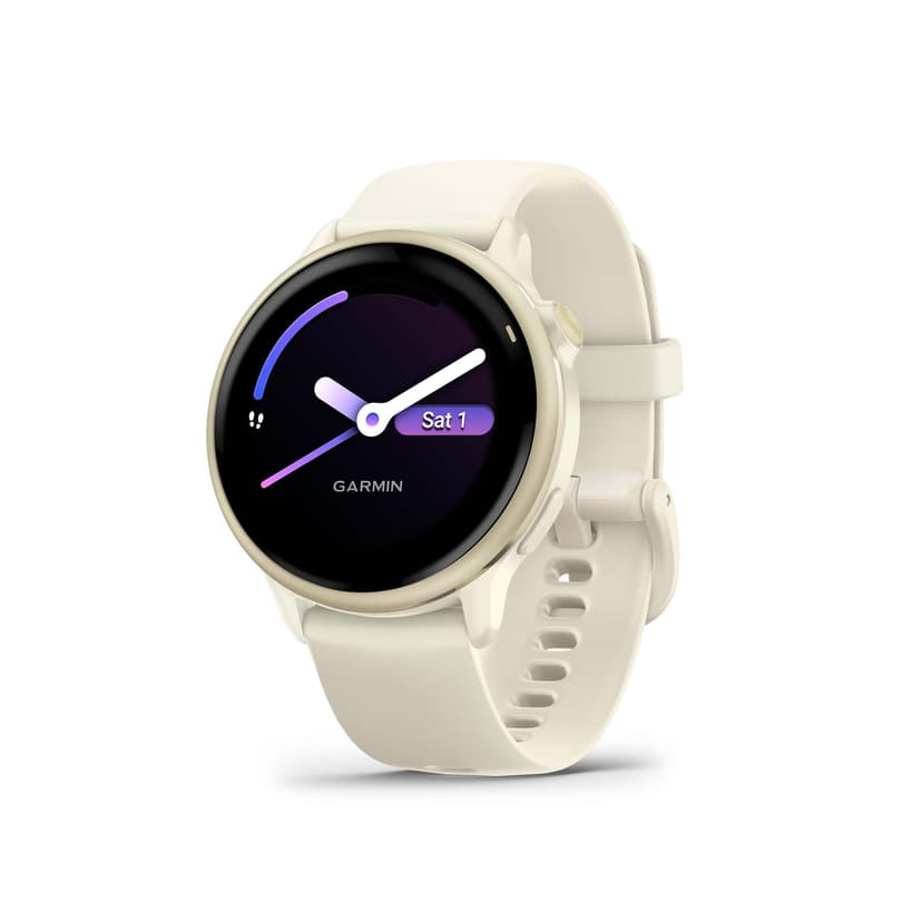 Garmin vívoactive 6, 42mm GPS smartwatch, AMOLED touchscreen, all-day health monitoring, personalised fitness features, advanced sleep coaching, Music, up to 11 days battery life, Bone/Lunar Gold - 4