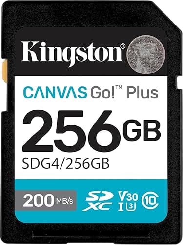 Kingston Canvas Go Plus SDXC Memory Card Gen4 200MB/s C10…