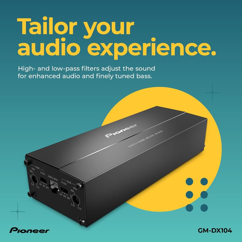 PIONEER GM-DX104 4 channel inline car amplifier - 4 x 100w - 5