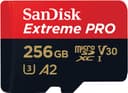 SANDISK Extreme PRO micro SD card 256GB + SD adapter (For Smartphones, Action Cams, Drones, Speeds up to 200 MB/s, A2 App Performance + RescuePro Deluxe UHS-I, Class 10, U3) - 1