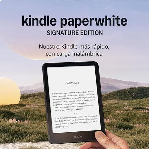 Amazon Kindle Paperwhite Signature Edition (newest gen) – Our fastest Kindle with an auto-adjusting front light, wireless charging and weeks of battery life – 32 GB – Without Ads - Metallic Black