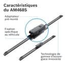 Bosch Balais d'Essuie–Glace Plats Aerotwin AM468S, Longueur: 650mm/400mm – 1 Paire de Balais avant - 6