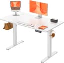 ErGear Bureau Assis Debout Electrique, Bureau Réglable en Hauteur Electrique 120 x 60 cm, Bureau Informatique avec Panneau Intelligent à 4 Mémoires, Bureau Blanc avec Plateau en Panneaux Assemblés - 1