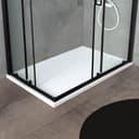 City Shower Enclosure 80 x 100 H 190 cm Matt Black Profile in Clear Crystal Glass - 2