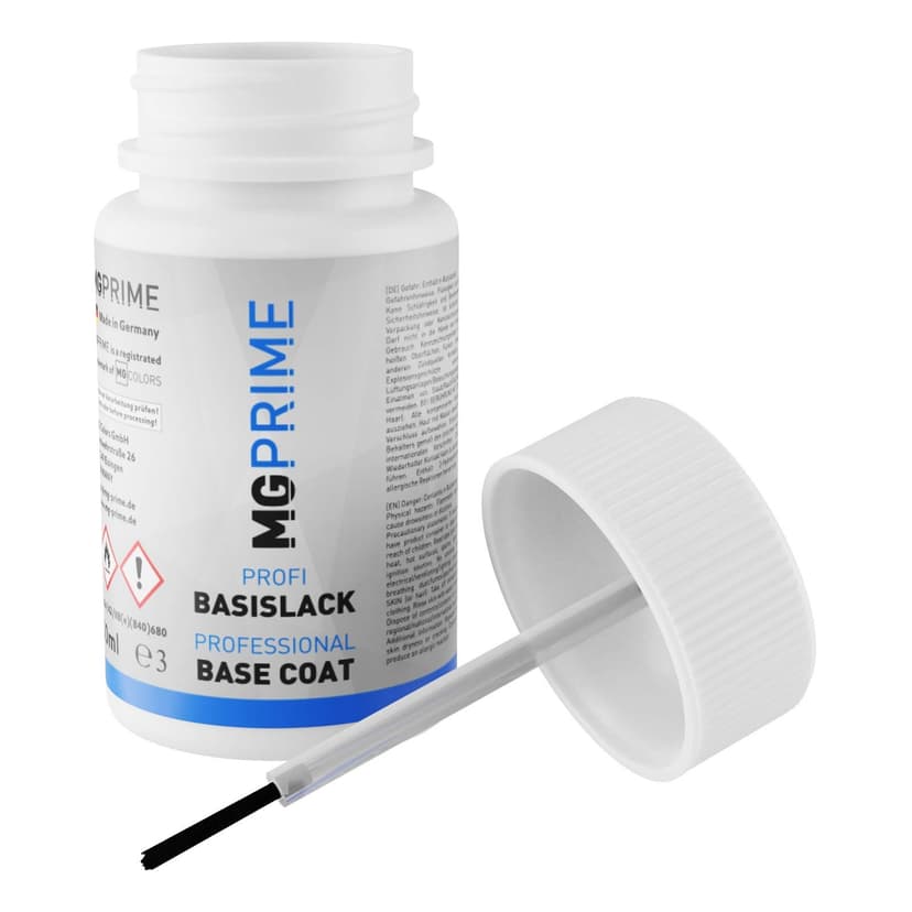 MG PRIME Peinture voiture Kit de stylo retouche pour Nissan QNC Glaze White Pearl/Blanc Perle Nacre de fond, de base, de vernis de 50ml par flacon - 4
