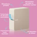 EPSON LabelWorks LW-C610 | Imprimante d'étiquettes portable - Bluetooth, application iOS et Android, alimentation batterie ou secteur, impression jusqu'à 24 mm, 50 rubans, massicot économique - 2