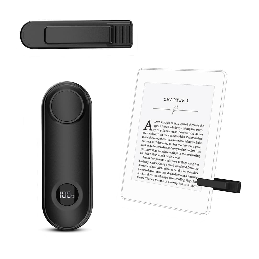 RF Remote Control Page Turner for Kindle Paperwhite Scribe Oasis Accessories, Clicker Page Turner for iPhone,Tablets Reading Camera Video Record Remote Triggers,Black