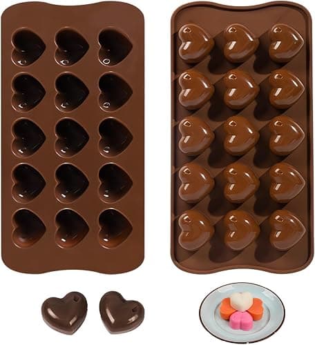 Lot de 2 Moules Silicone en Forme de Cœur - 15 Cavités An…