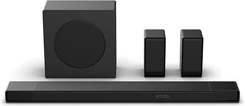 Hisense AX5140Q, 5.1.4 CH Soundbar, 4 up-firing speakers, Hi-Concerto,Dolby Atmos, DTS:X, Room fitting tuning, True wireless rear surround speakers,6.5" wireless subwoofer, EzPlay 3.0,ConnectLife