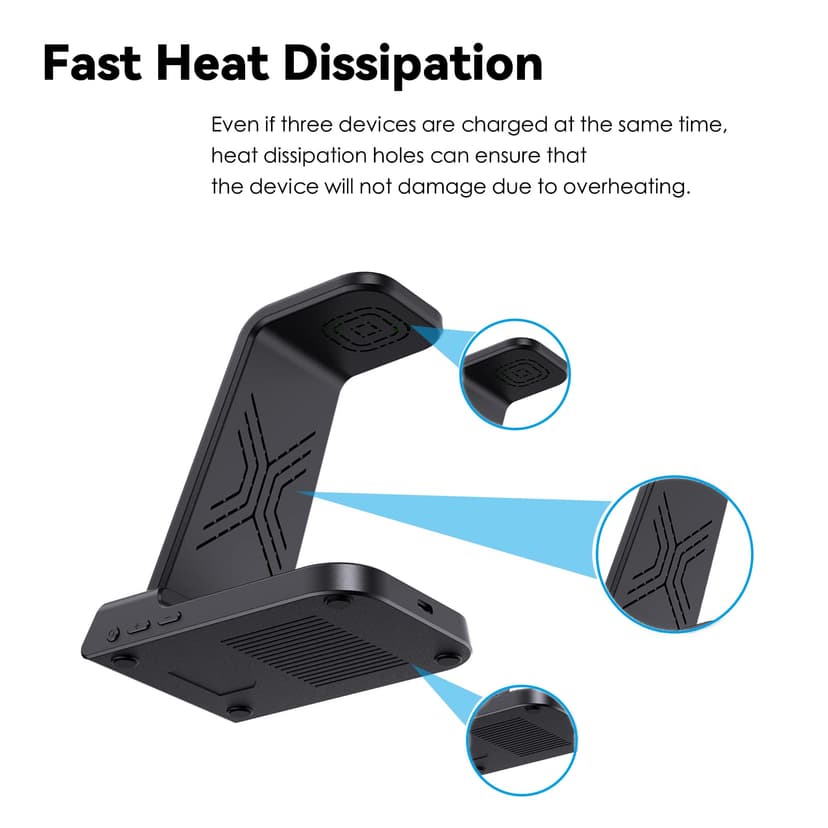 Wireless Charger for Samsung, 3 in 1 Wireless Charging Station for Galaxy S25 Ultra/S24/S23/Z Flip 7/Fold 6, Stand for Samsung Galaxy Watch 8/8 Classic/Ultra/7/6/5, Phone Charger for Galaxy Buds 3/Pro - 7