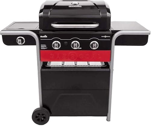 Char-Broil Gas BBQ Gas2Coal 330 Hybrid - 3-burner Gas & Coal Barbecue Grill - Ideal for Outdoor Cooking, Garden, Balcony and Patio