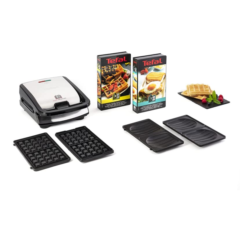 TEFAL MENAGE - Snack collection-700 W-2 jeux de plaques croques et gaufres-2 livrets de recettes-Noir inox - TEFAL MENAGE - FDS-119997 - 1