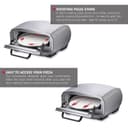 Unold Enzo 500°C Pizza Oven 68916 - Indoor and Outdoor IPX4 - Electric Neapolitan Pizza Maker - Up To 12" with 33cm Rotating Pizza Stone - Adjustable Timer - Includes Pizza Peel - 2100W -240V - 7