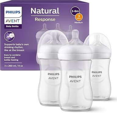 Philips Avent Natural Response Baby Bottle - 3 x 260ml Ba…