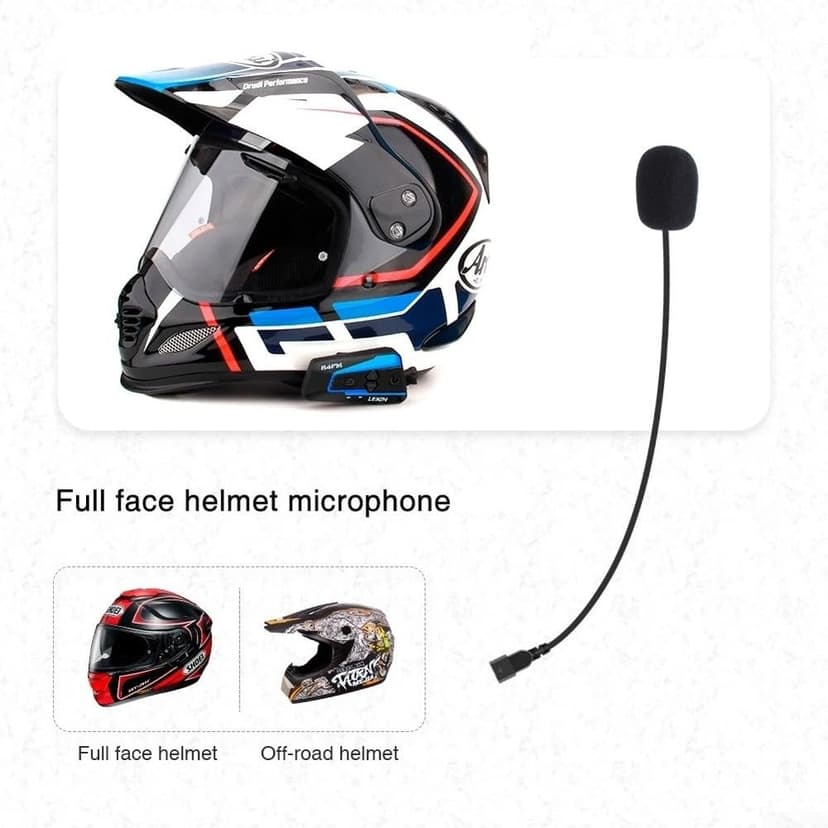 Microphone à perche souple et rigide compatible avec Cardo avec réduction du bruit et câblage plaqué argent pour une communication fiable du casque (dur) - 5