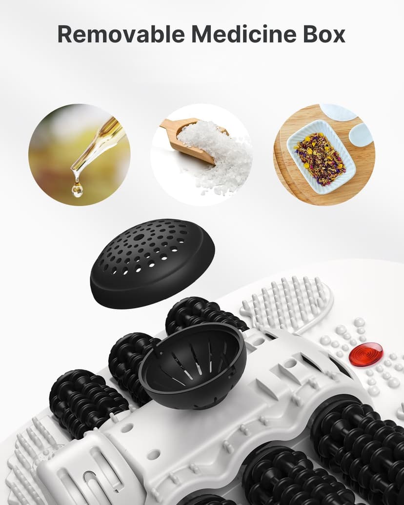 Bain de Pieds Hydromasseur RENPHO avec Chauffage Rapide, Massage Automatique et Jets de Bulles Puissants, Rouleaux de Massage Shiatsu, Pédicure pour les Pieds Fatigués,Température Réglables - 5