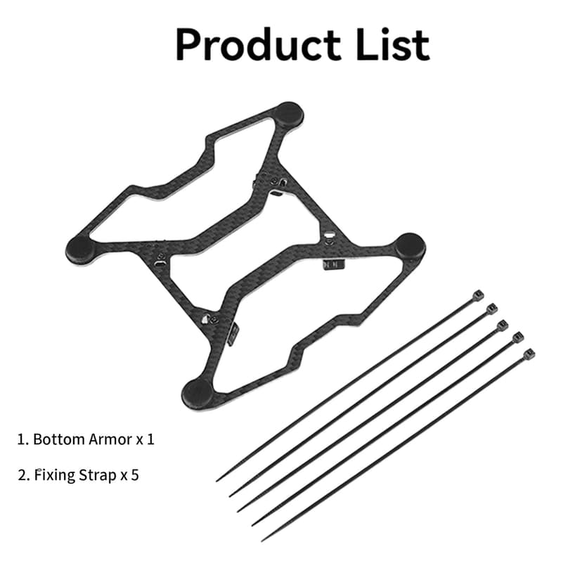 AVATA 2 Carbon Fiber Chassis Armor Protection, Anti-Collision Bottom Armor with Retaining Strap Drone Accessories for DJI AVATA 2, Corrosion Resistance & Wear Resistance - 4