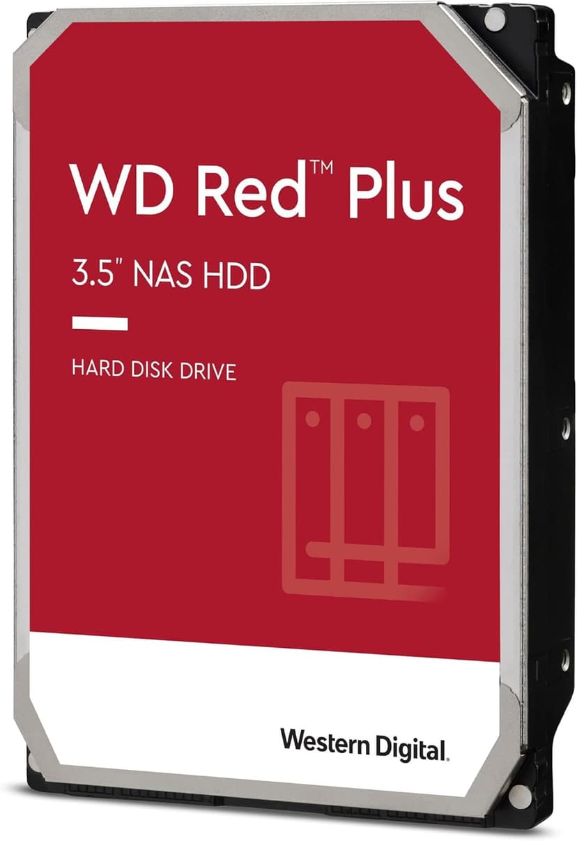 WD Red Plus 4TB NAS 3.5" Internal Hard Drive - 5400 RPM Class, SATA 6 Gb/s, CMR, 256MB Cache - 1