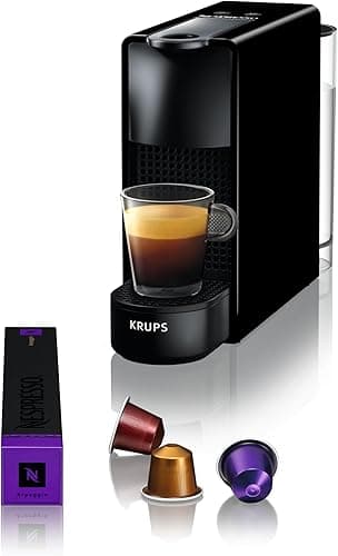 Krups Nespresso Coffee Pod Maker, Compact Espresso Maker, 2 Cup Sizes, Automatic Shut-off, Essenza Mini Black YY2910FD