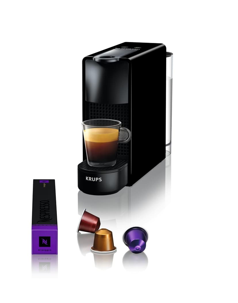 Krups Nespresso Coffee Pod Maker, Compact Espresso Maker, 2 Cup Sizes, Automatic Shut-off, Essenza Mini Black YY2910FD - 1