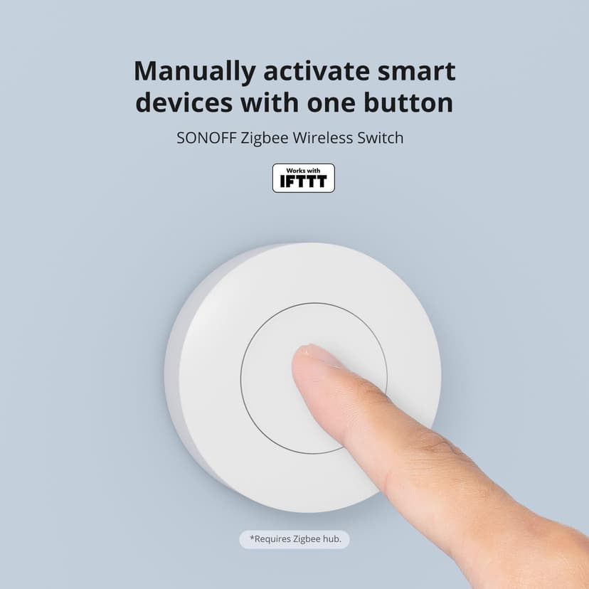 2 Pack SONOFF SNZB-01P Zigbee Wireless Switch, 2 Way Control Supports to Create Smart Scenes, Trigger The Connected Devices on eWeLink APP,5 Years Battery Life,Requires Zigbee Hub - 2