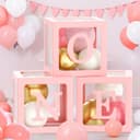 Toyssa 1st Birthday Decorations for Girls, Retro Pink Balloon Arch Kit with ONE Balloon Boxes Foil Balloons Happy Birthday Banner, First Girls Decoration Party Supplies for Kids - 6