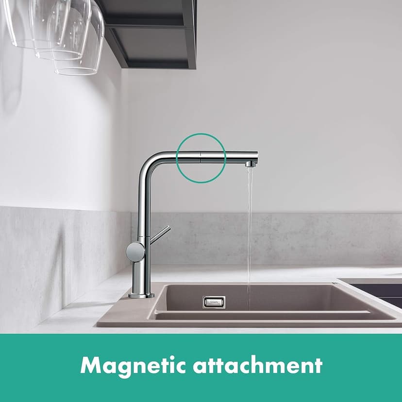hansgrohe Talis M54 - kitchen tap with pull-out spray, 1 spray, kitchen sink tap with spout height 270 mm, kitchen mixer tap with swivel spout, chrome, 72808000 - 5