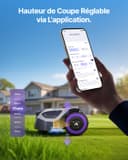 ANTHBOT Robot Tondeuse M5, 500-700㎡，150㎡/h, NetRTK + 4G, Cartographie Automatique, Double Vision IA, Gestion Multi-Zones, APP Control, 3-7CM Réglage de la Hauteur de Coupe - 6