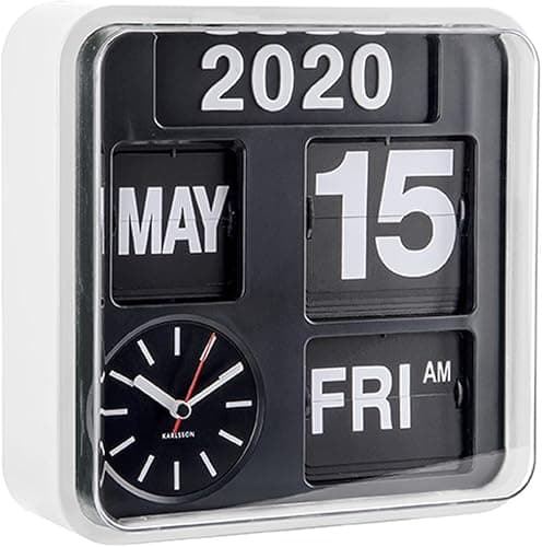 Karlsson - KA5364WH - Horloge calendrier flip flap - murale - blanc