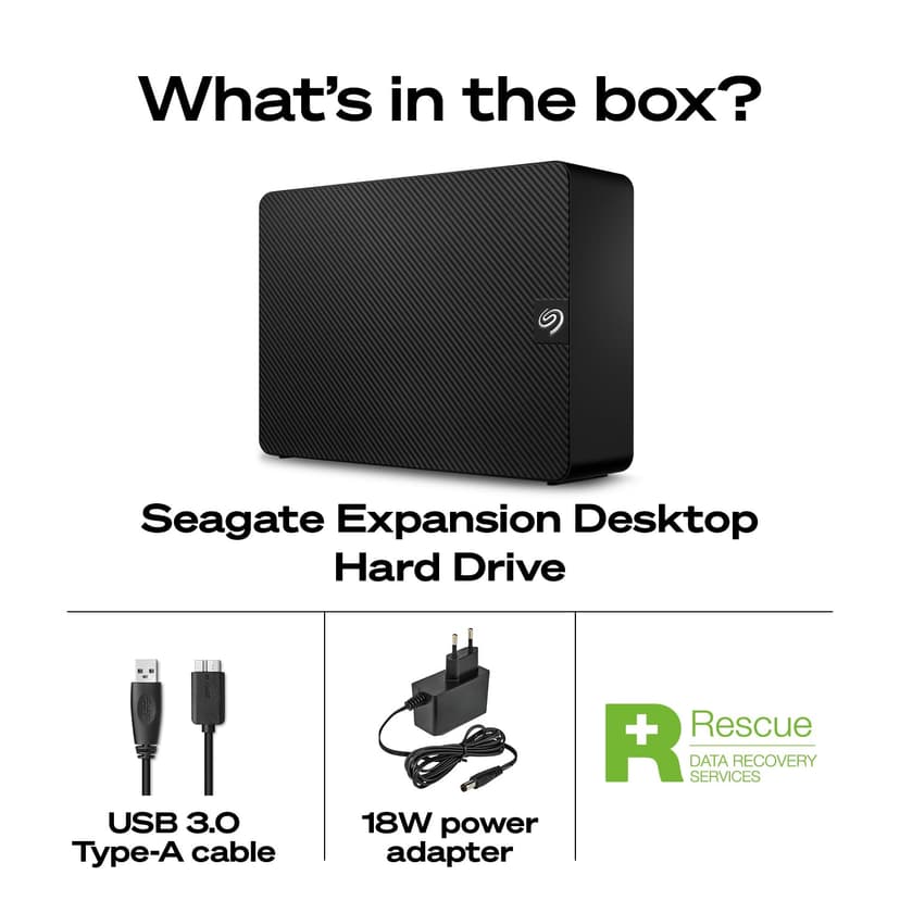 Seagate Expansion Desktop 20TB, External Hard Drive, USB 3.0, Data Rescue Services (STKP20000400) - 3