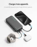 CUKTECH 45W Batterie Externe 20000mAh Power Bank, Batterie Externe Charge Rapide avec Cable Intégré USB C, Batterie Portable pour iPhone 17/16/15/14/13, Samsung, Xiaomi, iPad, MacBook, Switch - 9