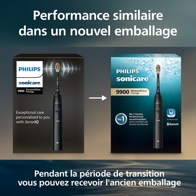 Philips Sonicare DiamondClean Series 9000 Twin Pack Sonic Electric Toothbrushes, Cleaner Teeth and Gums Connected with App, Black and Rose Gold (Model HX9914/61) - 6