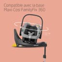 Maxi-Cosi Pack Zelia S Trio Poussette 3 en 1, FamilyFix 360 Base ISOFIX Pivotante - Système de Voyage incl. Siège Auto CabrioFix S i-Size, 0-4 ans, jusqu'à 22 kg, Gris + Base FamilyFix 360 - 5