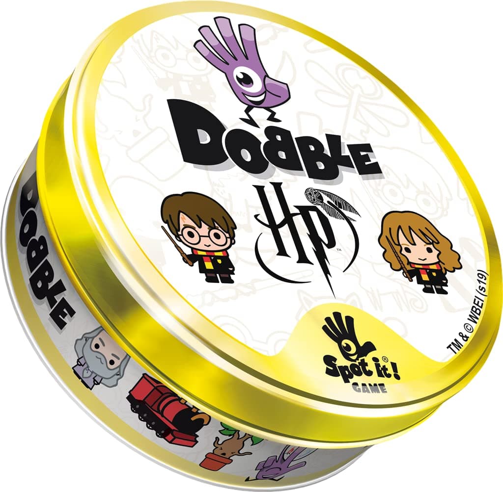 Asmodee - DOBBLE : Harry Potter - Jeu de Société Famille pour Enfants dès 6 Ans - Jeu de Cartes 2 à 8 Joueurs - Jeu de Rapidité - Boite en Métal Format Voyage- 15 Min - Version Française - Zygomatic